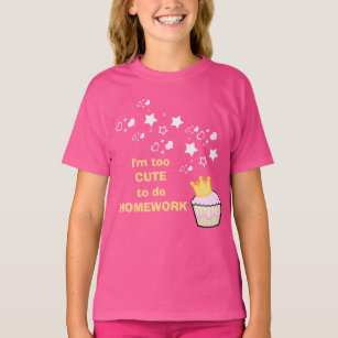 Cute Cupcake Homework T-Shirt