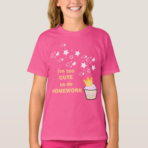 Cute Cupcake Homework T_Shirt