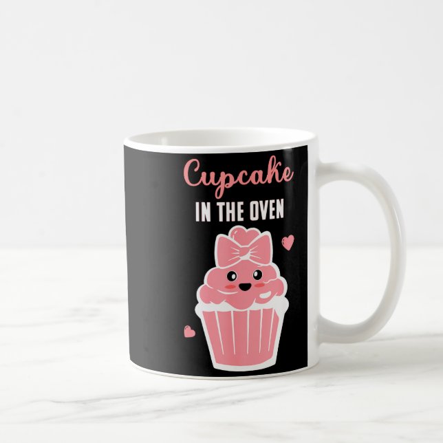 Cute Cupcake In The Oven Gender Reveal Baby Girl  Coffee Mug (Right)