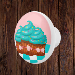 cute cupcake kitchen decor ceramic knob