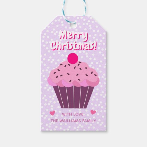 Cute Cupcake _ Lavender Candy Christmas Theme Gift Tags