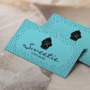 Cute Cupcake Logo Sweet Bakery Elegant Teal Business Card at Zazzle
