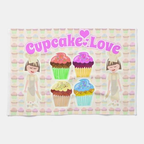 Cute Cupcake Love Chef Towel