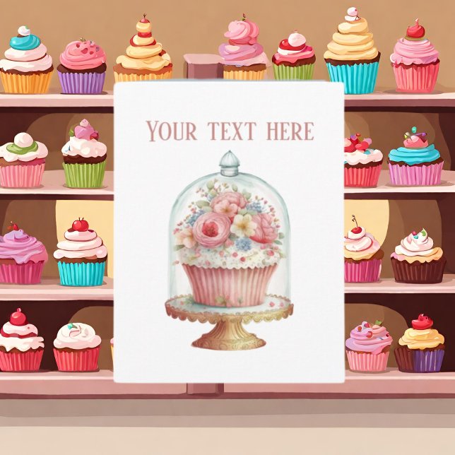 Cute cupcake lovers add text  card (Creator Uploaded)