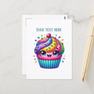 Cute cupcake  lovers bakery shop postcard