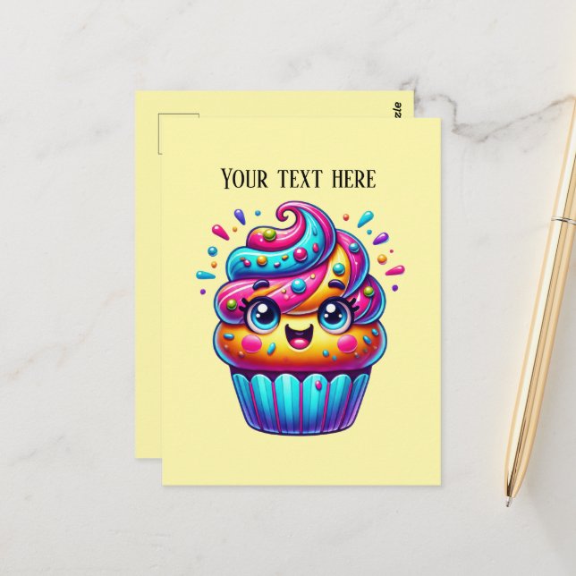 Cute cupcake lovers bakery shop  postcard (Front/Back In Situ)