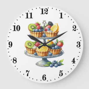 Cute cupcake lovers kitchen bakery large clock