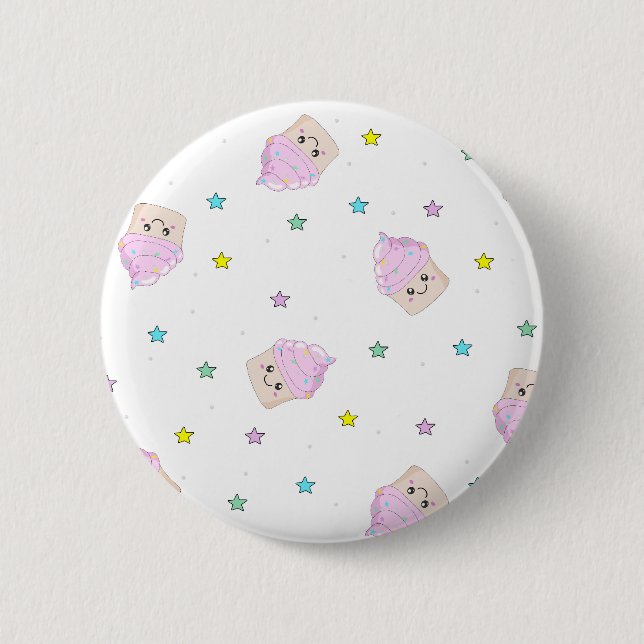Cute cupcake pattern button (Front)