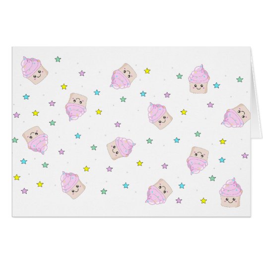 Cute cupcake pattern cards (Front Horizontal)