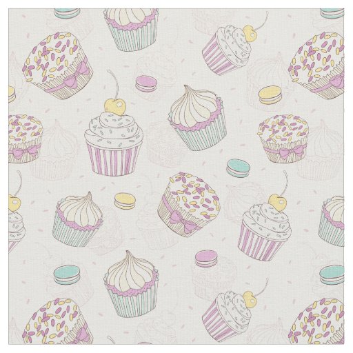 Cute Cupcake Pattern Fabric
