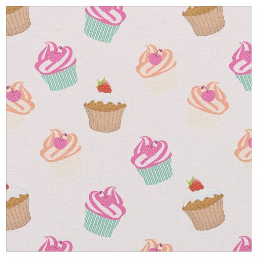 Cute cupcake pattern fabric