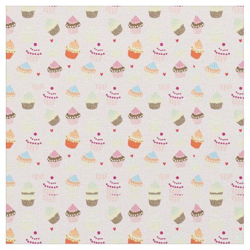 Cute Cupcake Pattern Fabric