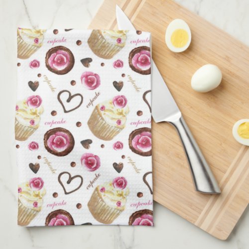 cute cupcake pattern kitchen decor kitchen towel