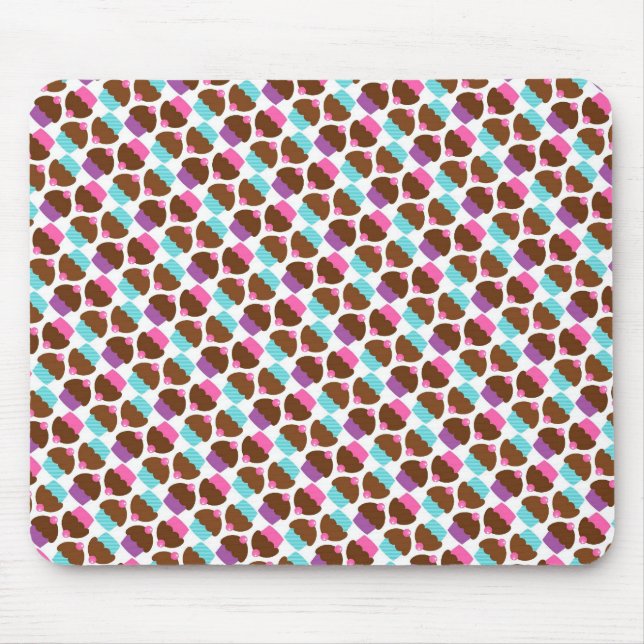 Cute Cupcake Pattern Mouse Pad (Front)
