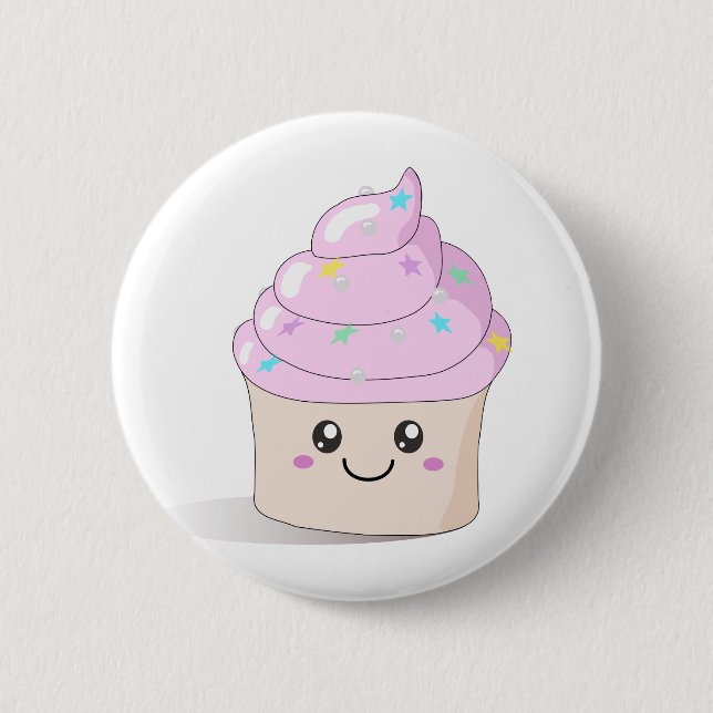 Cute Cupcake Pinback Button (Front)