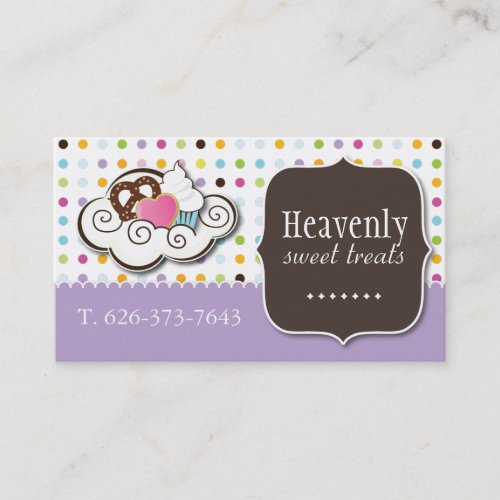 Cute Cupcake, Pretzel and Cookie Business Card