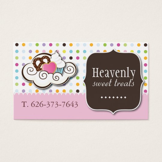 Cute Cupcake, Pretzel and Cookie Business Card