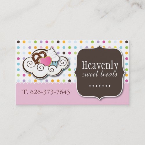 Cute Cupcake Pretzel and Cookie Business Card