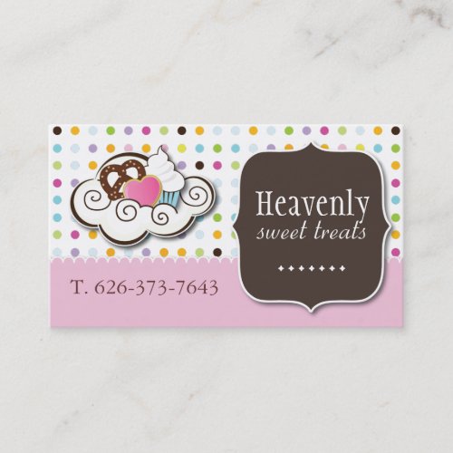 Cute Cupcake, Pretzel and Cookie Business Card