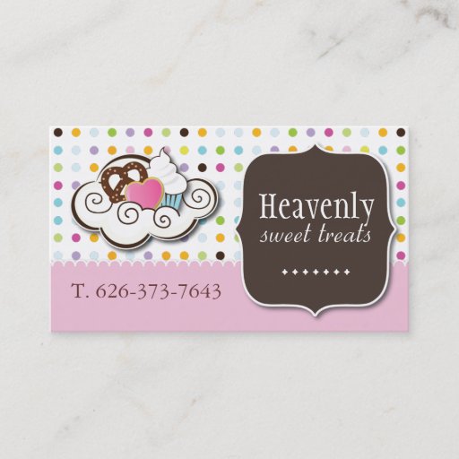 Customizable Cute Cupcake, Pretzel and Cookie Business Card