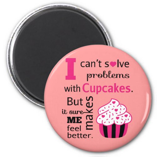 Cute Cupcake quote Happiness Magnet