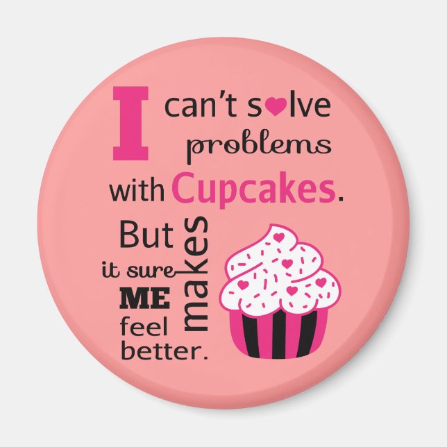 Cute Cupcake quote, Happiness Magnet (Front)
