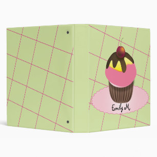 Cute Cupcake Red Cherry Avery Binder