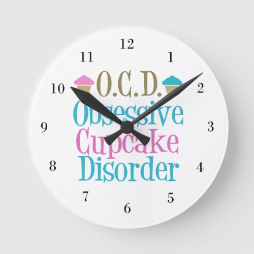 Cute Cupcake Round Clock