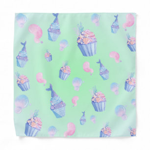 cute cupcake Sweet mermaid Birthday party Girly Bandana