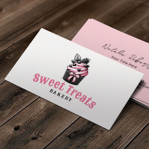 Cute Cupcake Sweet Treats Bakery Girly Pink Business Card