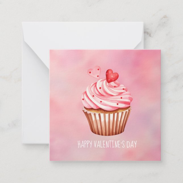 Cute Cupcake Sweet Treats Valentine's Day Cards (Front)