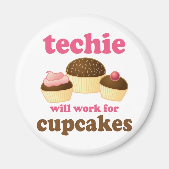 Cute Cupcake Techie Magnet (Front)