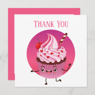 Cute cupcake vendors or baker thank you card
