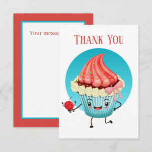 Cute cupcake vendors or baker Thank you Card