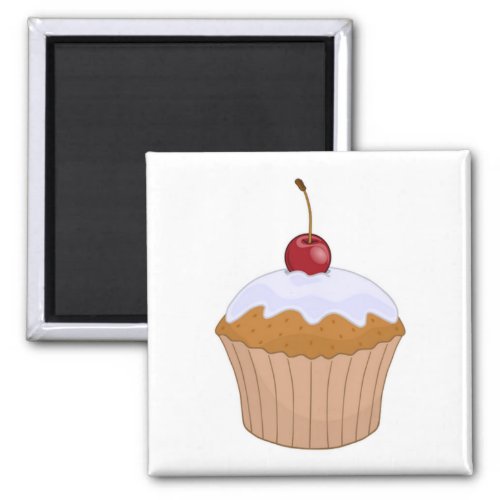 Cute Cupcake with Cherry Magnet