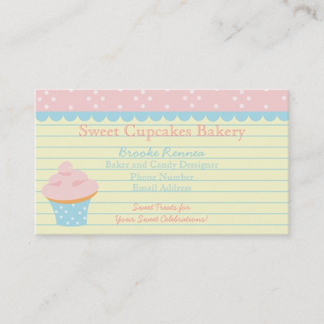 Cute Cupcake with Dots! Appointment Card (Front)