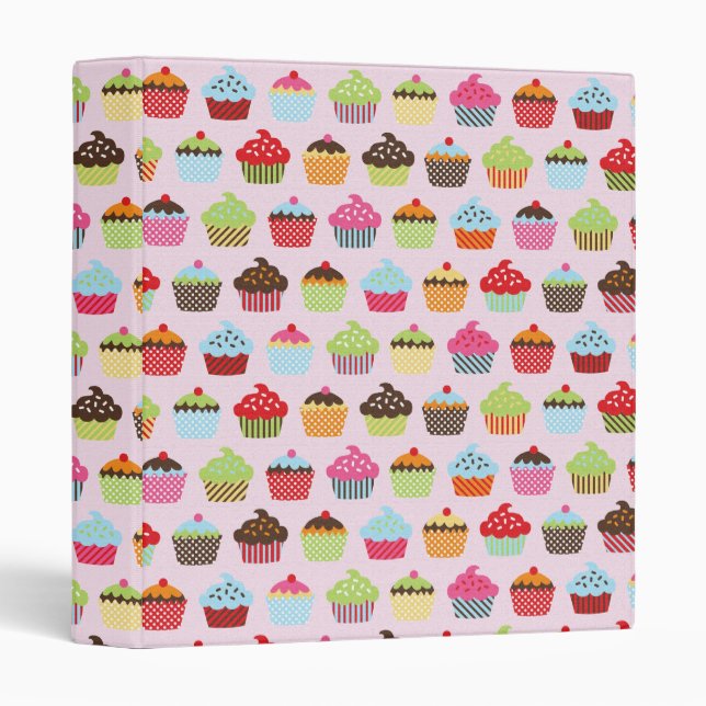 Cute Cupcakes 3 Ring Binder (Front/Spine)