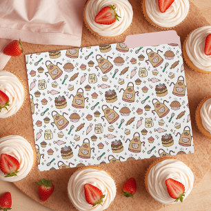 Cute Cupcakes Bakers Pattern File Folder