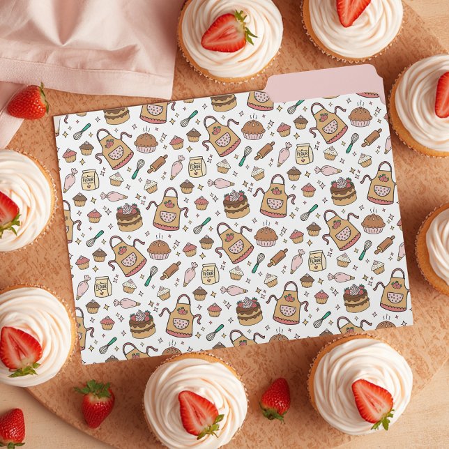 Cute Cupcakes Bakers Pattern File Folder (Creator Uploaded)