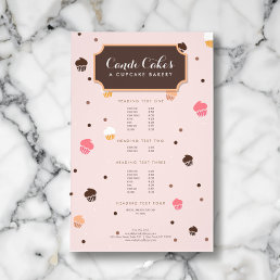 Cute Cupcakes Bakery Pattern Pink Flyer