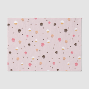 Cute Cupcakes Bakery Pattern Pink Tissue Paper