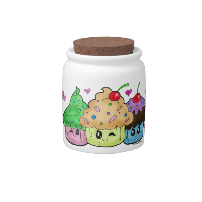 "Cute Cupcakes" Candy Jar (Front)