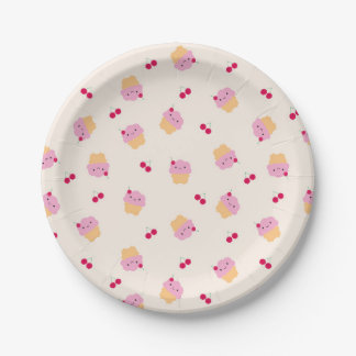 Cute Cupcakes & Cherries Paper Plates