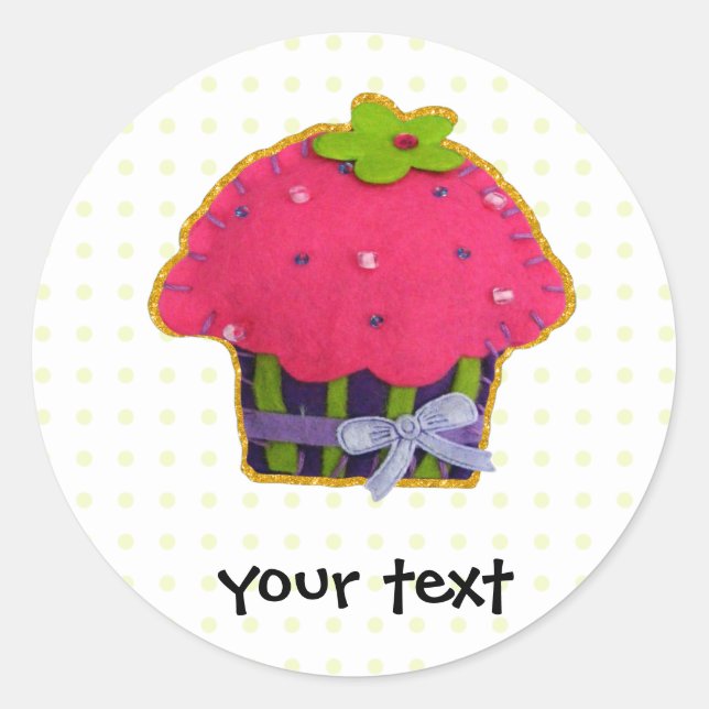 Cute Cupcakes Classic Round Sticker (Front)