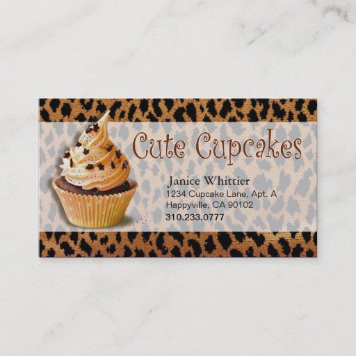 Customizable Cute Cupcakes: Confections Fancy Desserts Pastries Business Cards