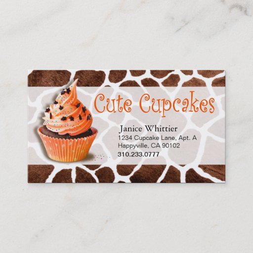 Customizable Cute Cupcakes: Confections Fancy Desserts Pastries Business Card