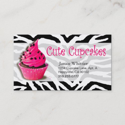 Cute Cupcakes: Confections Fancy Desserts Pastries Business Card