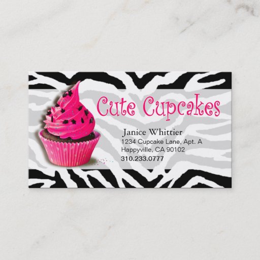 Customizable Cute Cupcakes: Confections Fancy Desserts Pastries Business Card