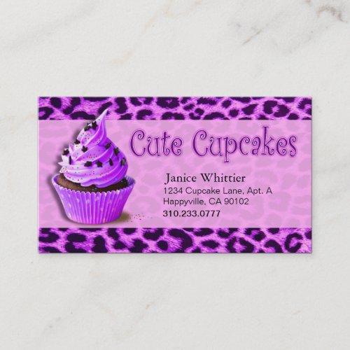Cute Cupcakes: Confections Fancy Desserts Pastries Business Card Template