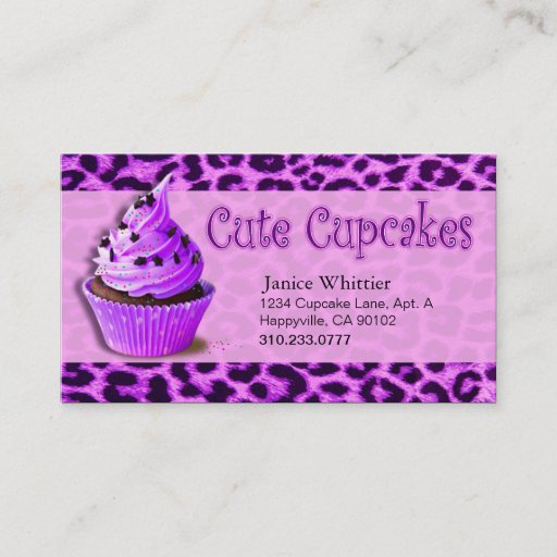 Customizable Cute Cupcakes: Confections Fancy Desserts Pastries Business Card Template